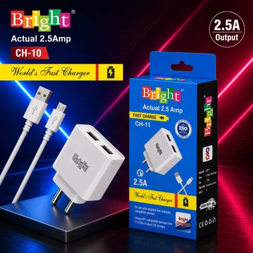 2.5A USB Fast Charging Adapter by Bright 12W Power Output 100-240V Input Manufacturers, Wholesale Suppliers in Baghpat