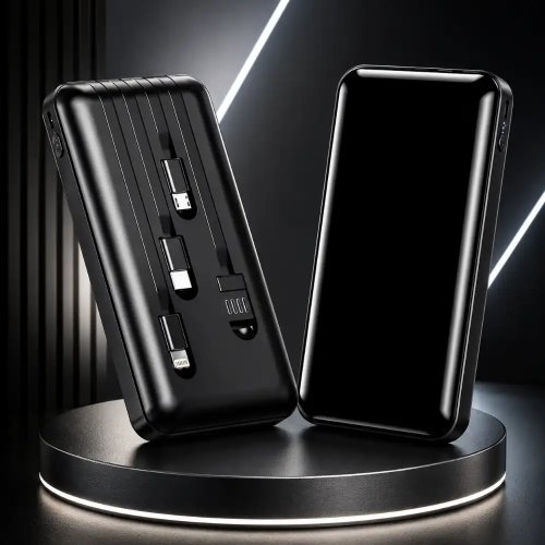 20000mAh Power Bank With 4 Data Cables 18W Fast Charging Portable Battery Manufacturers, Wholesale Suppliers in Itanagar