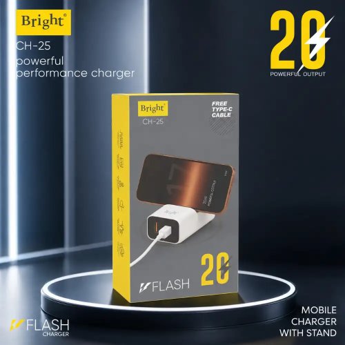 20W Flash Fast Charger With Mobile Stand Type C Charging Adapter Manufacturers, Wholesale Suppliers in Baghpat