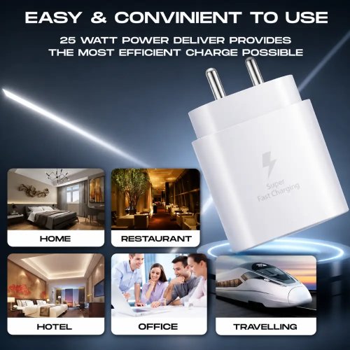 25W Fast Mobile Charger White Efficient Charging Power Adapter Manufacturers, Wholesale Suppliers in Baghpat