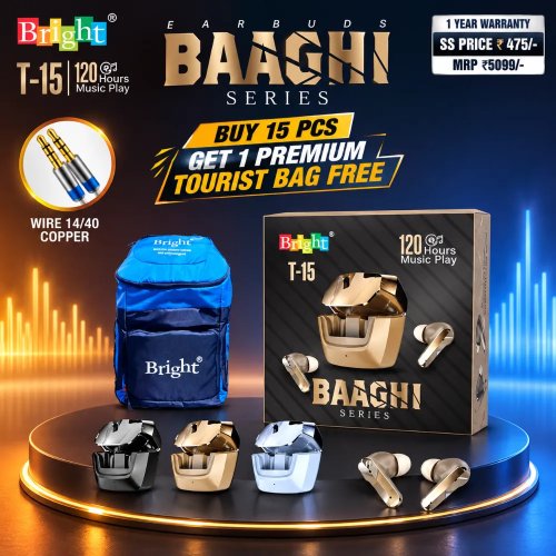 BAAGHI Series T-15 True Wireless Earbuds 120 Hours Playtime with Touch Control Manufacturers, Wholesale Suppliers in Assam