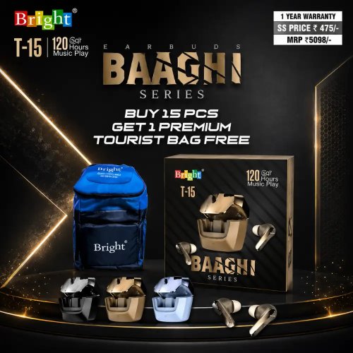 Baaghi Wireless Bluetooth Earbuds With 120 Hours Playtime Manufacturers, Wholesale Suppliers in Assam