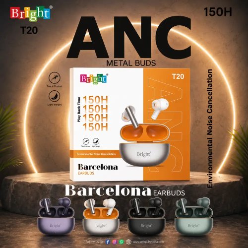 Barcelona ANC TWS Earbuds With 150 Hours Playtime And Metal Build Manufacturers, Wholesale Suppliers in Assam