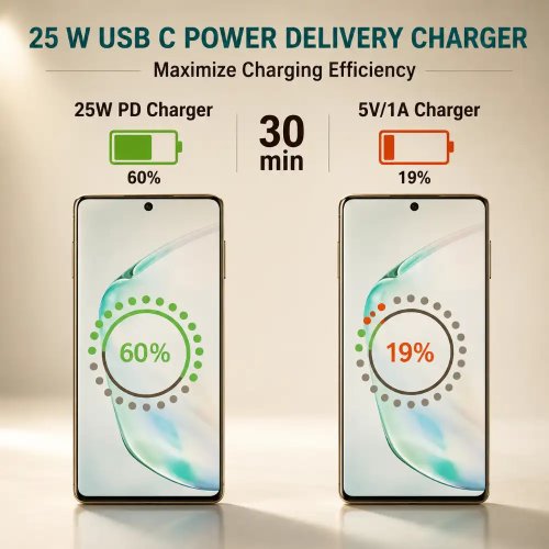 Bright 25W USB Type C PD Fast Charger Power Delivery Charging Adapter Manufacturers, Wholesale Suppliers in Nagpur
