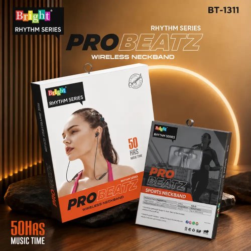 Bright Pro Beatz Wireless Bluetooth Neckband Earphones For Sports Manufacturers, Wholesale Suppliers in Itanagar