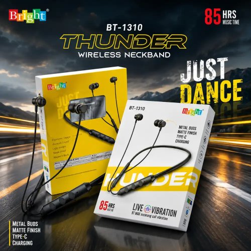 Bright Thunder Wireless Bluetooth Neckband With 85 Hours Playtime Manufacturers, Wholesale Suppliers in Itanagar