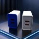 Dual USB Port Travel Charger White ABS Mobile Charging Adapter Manufacturers, Wholesale Suppliers in Nagpur