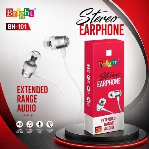 Stereo Wired Earphones With Stereo Bass In-Built Mic And Tangle-Free Cable Manufacturers, Wholesale Suppliers in Itanagar