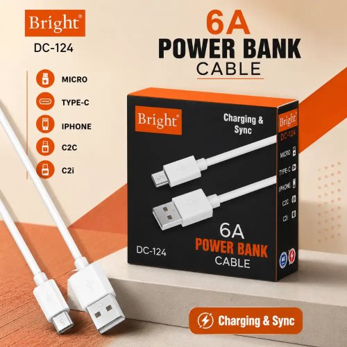 Type-C 6A Fast Charging Power Bank Cable Manufacturers, Wholesale Suppliers in Alipur
