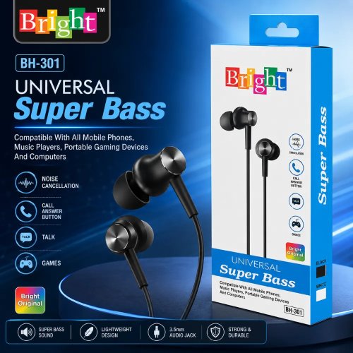 Universal Super Bass Wired Earphones | In-Ear Hands-Free Headset with Mic Manufacturers, Wholesale Suppliers in Bengaluru